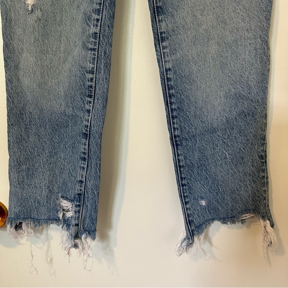 Free People Good Times Relaxed Distressed Jeans Womens 27 Blue - Picture 5 of 10